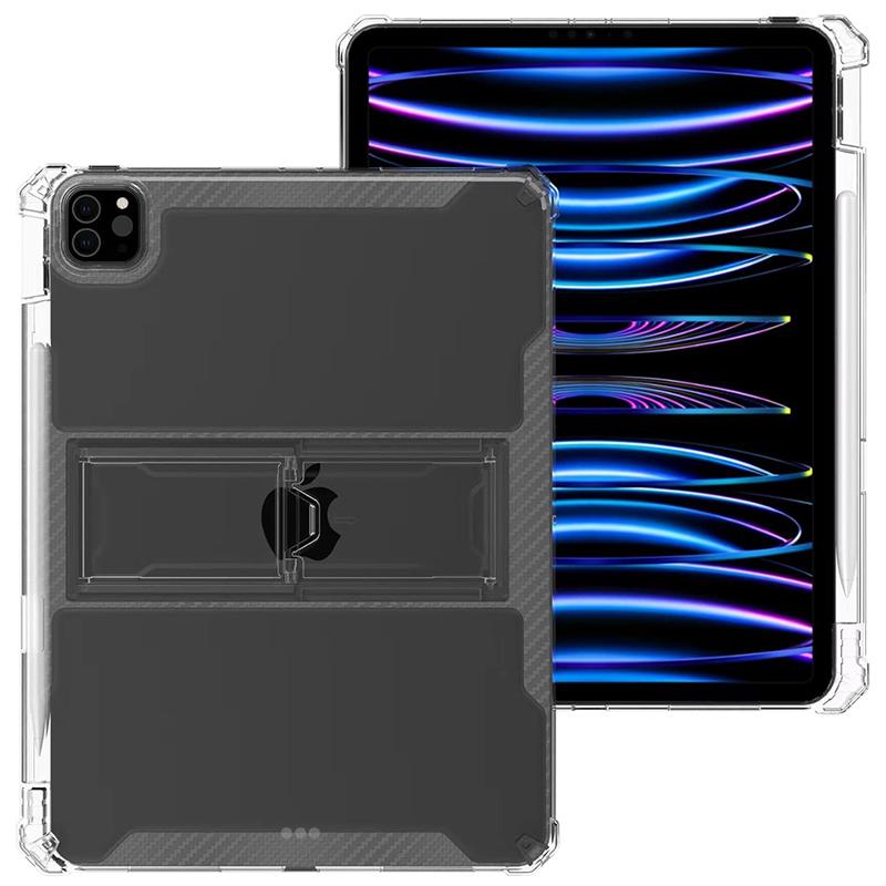 For iPad Pro 11inch (M4/M5) Case 2024/2025 Release with Kickstand/Stylus Pencil Holder Slot Soft TPU Clear Back Cover Protective