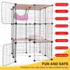 3 Tiers Indoor Cat Enclosures W/ Hammock & Bed Cat Wire Kennel Crate Kitten Playpen Cage Large Exercise Place Ideal for 1-3Cats