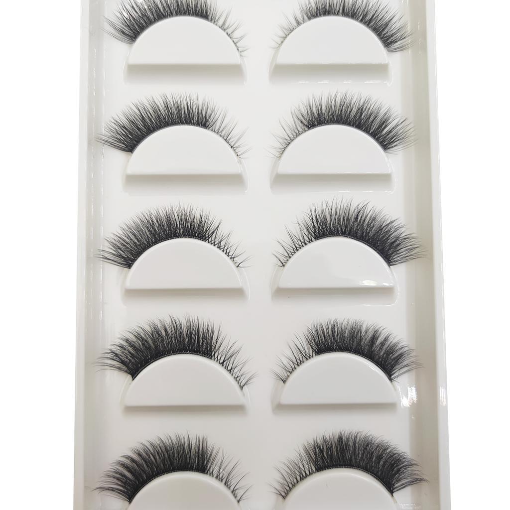 5 Pairs Transparent 3D Mink Eyelashes Natural Clear False Eye Lashes Soft Invisible Eyelash Wispy Makeup Faux Cils H13 X08