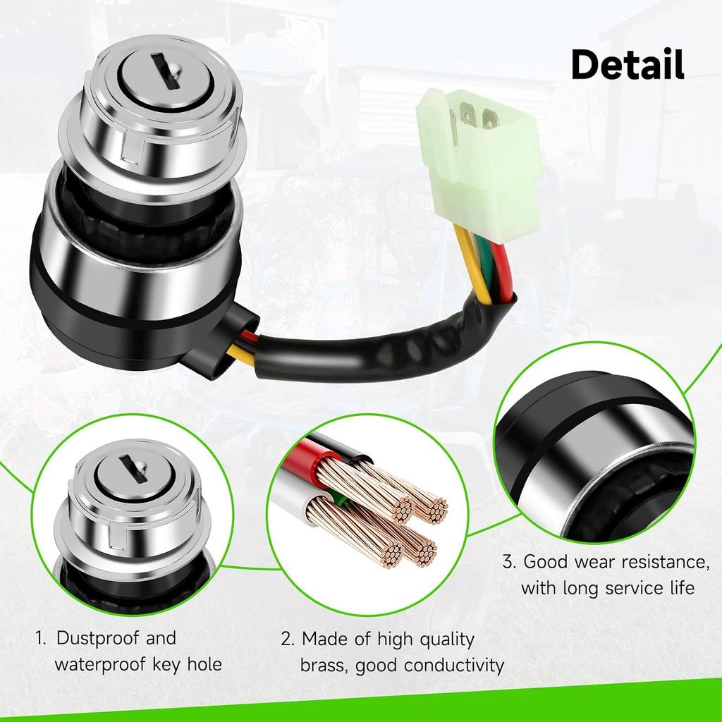 5 Wire 5 Pin Ignition Key Switch Replacement for 110cc 125cc 150cc 200cc 250cc Taotao Massimo Coolster Sunl Mini Jeep Go Kart Cart UTV Chinese ATV