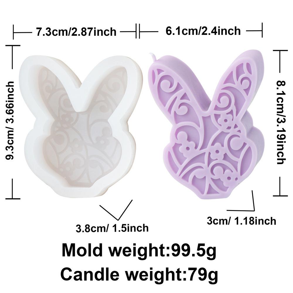 Easter Flat Relief Flower Rabbit Candle Silicone Mold DIY Bunny Soap Crystal Making Tool Animal Ice Tray Craft Home Decor