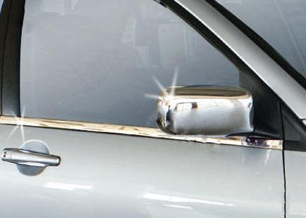 Накладки на зеркала (2 шт) Полированная нержавейка для Mitsubishi Lancer 9 2004-2008 гг