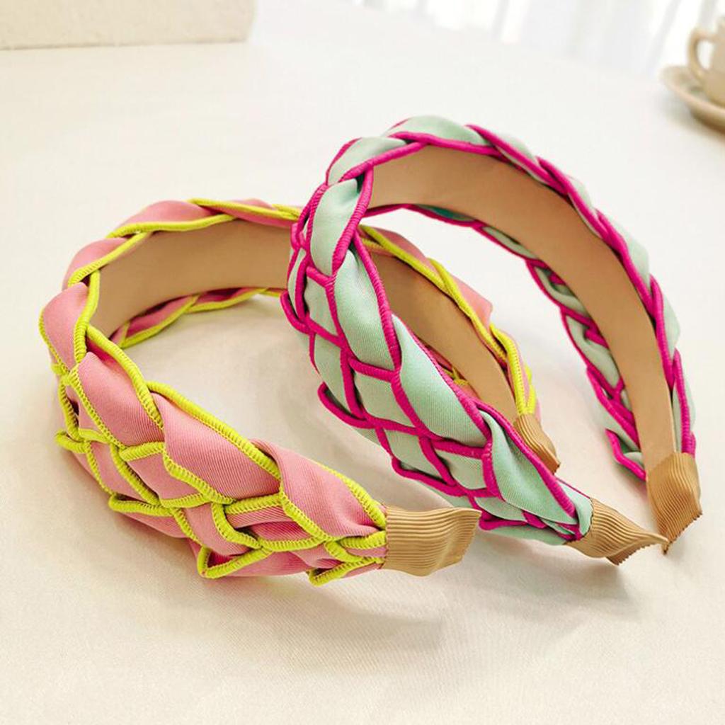 PROLY New Fashion Women Headband Wide Side Braided Hairband Individuality Hand-woven Headwear Girls Hair Accessories