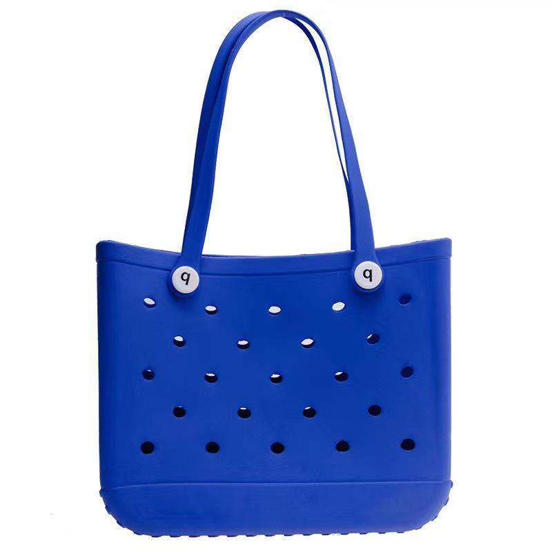 Borsa da Spiaggia Grande in EVA alla Moda Impermeabile con Fori Borsa a Mano Stampata a Iniezione Borsa Portaoggetti da Viaggio