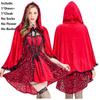 Girls Women Gothic Little Red Riding Hood Cape Fancy Dress Halloween Costume