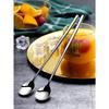 304 Stainless Steel Spoon Ice Cream Spoon Long Handled Coffee Spoon Mixing Spoon Kitchen Utensils Convenient and Practical