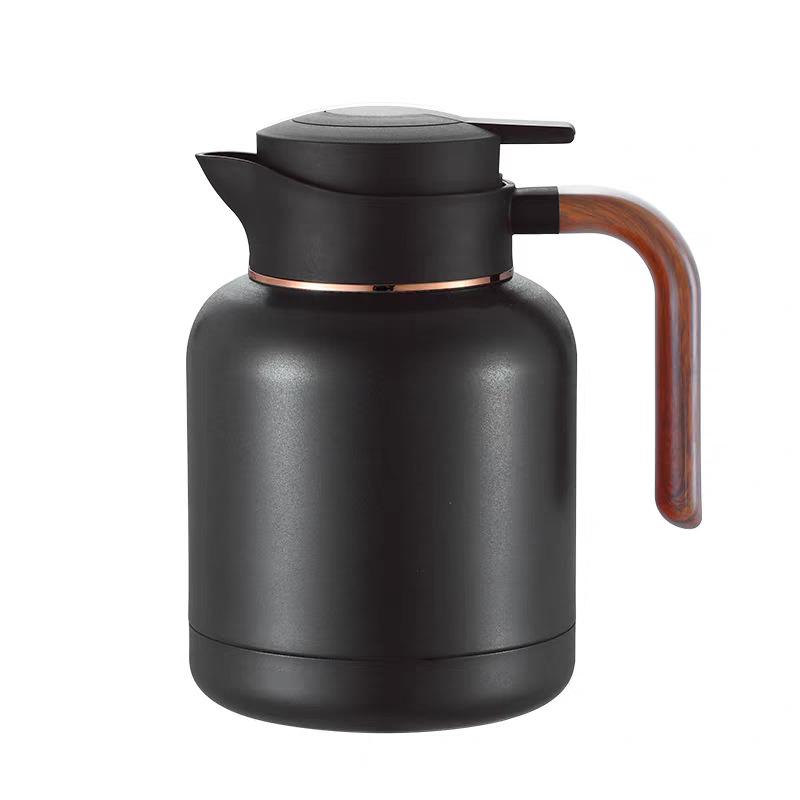 316 Stainless Steel Smart Moka Pot with Filter, Old White Flower Design, Insulated Tea Kettle. 1.5L