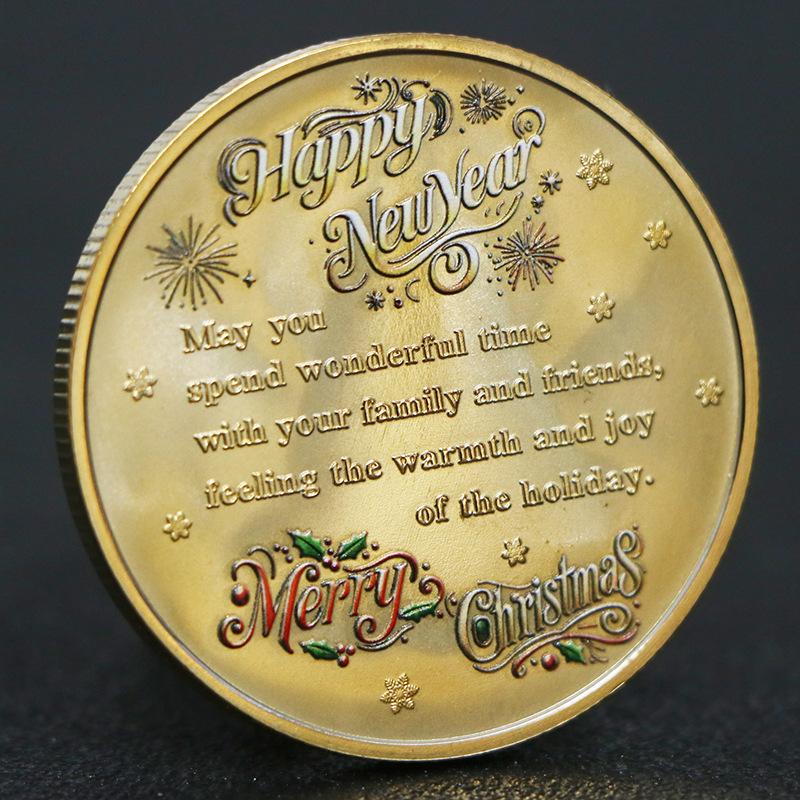 Monete Commemorative Albero di Natale, Regali di Natale, Alto Rilievo, Placcate Oro e Argento, Medaglie Commemorative, Monete Artigianali