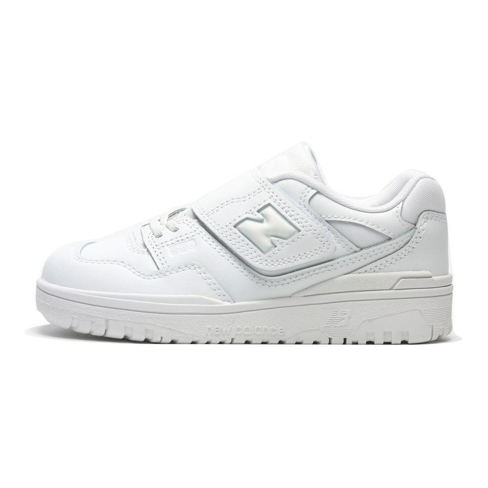 

New Balance NB 550 Bungee Lace With Top Strap Comfortable Cushioning, Wear Resistant Low top Kids Lifestyle Shoes White PHB550WW 28.5