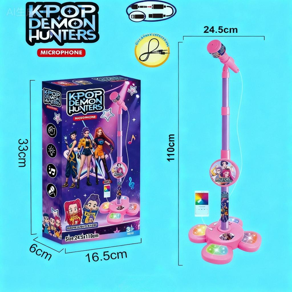 Cartoon Anime Kpop Girl Group Music Microphone Children's Toy with Lights Singing Function