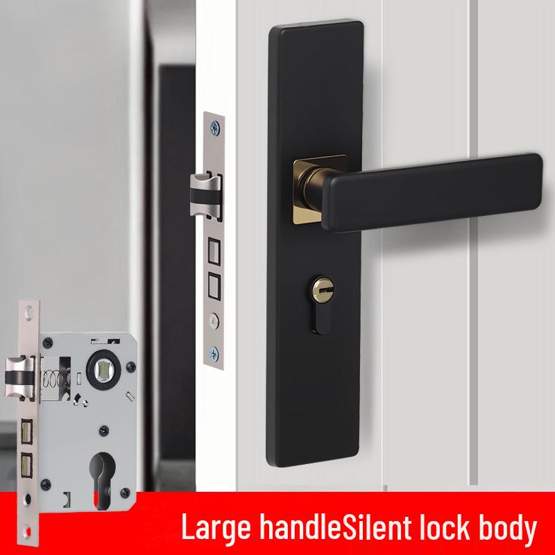 Черный магнитный дверной замок с бесшумной ручкой для спальни