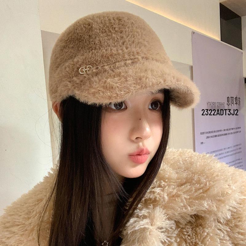 Plüsch-Baseballkappe im koreanischen Stil: Dick, Warm, Winddicht, für Großen Kopfumfang, Perfekt für Herbst- und Winter-Outdoor-Reisen.