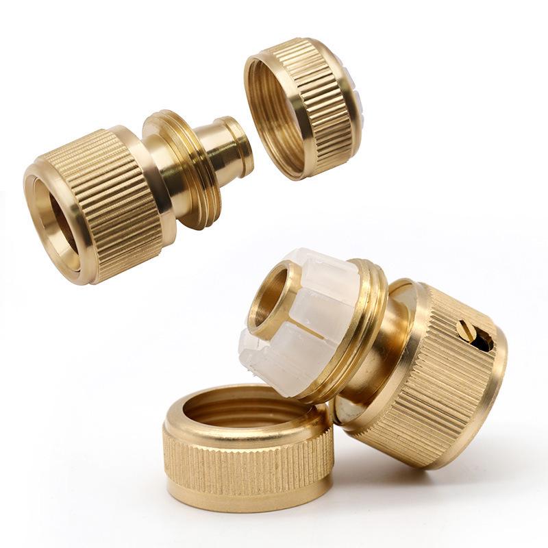 Copper-Plated Water Gun Hose Quick Connector 4-Point Garden Tool