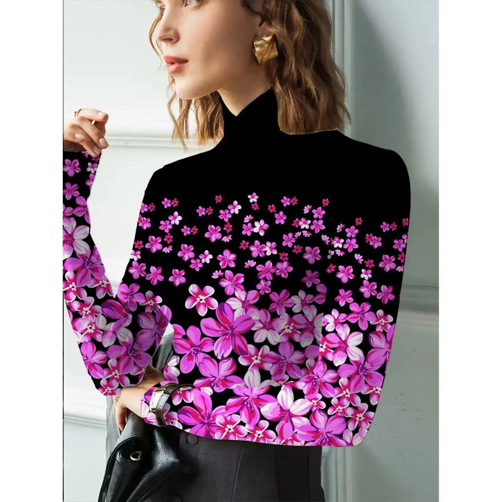 Women's cheongsam collar long-sleeved T-shirt, suitable for women, regular version