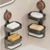 Double Layer Soap Dish Wall-mounted Bar Soap Holder Creative Laundry Soap Rack