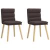 VidaXL Dining Chairs Set of 2 Dark Brown Fabric, Chair, Living Room Chair, Accent Chair, Kitchen Chair, Seat of 4101297