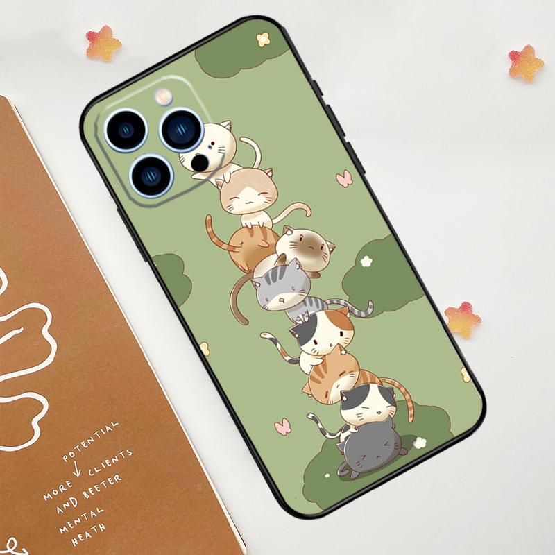 Funny Cute Cats Phone Case For iPhone 17 Pro Max 11 14 15 16 Pro Max 12 13 Mini 16 Plus 16e 17 Air Funda