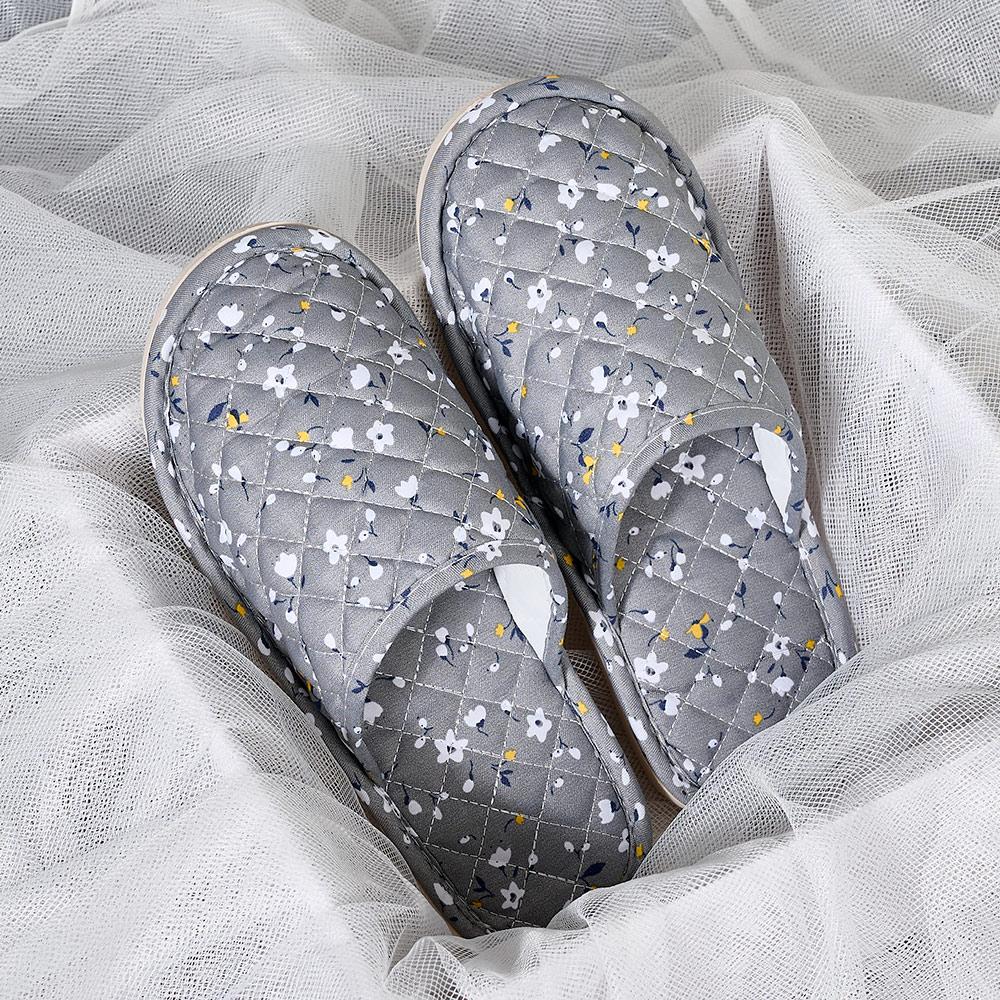 Floral Fabric Slippers Korean Style Unisex Home Shoes Soft Comfortable Non Slip Indoor Outdoor