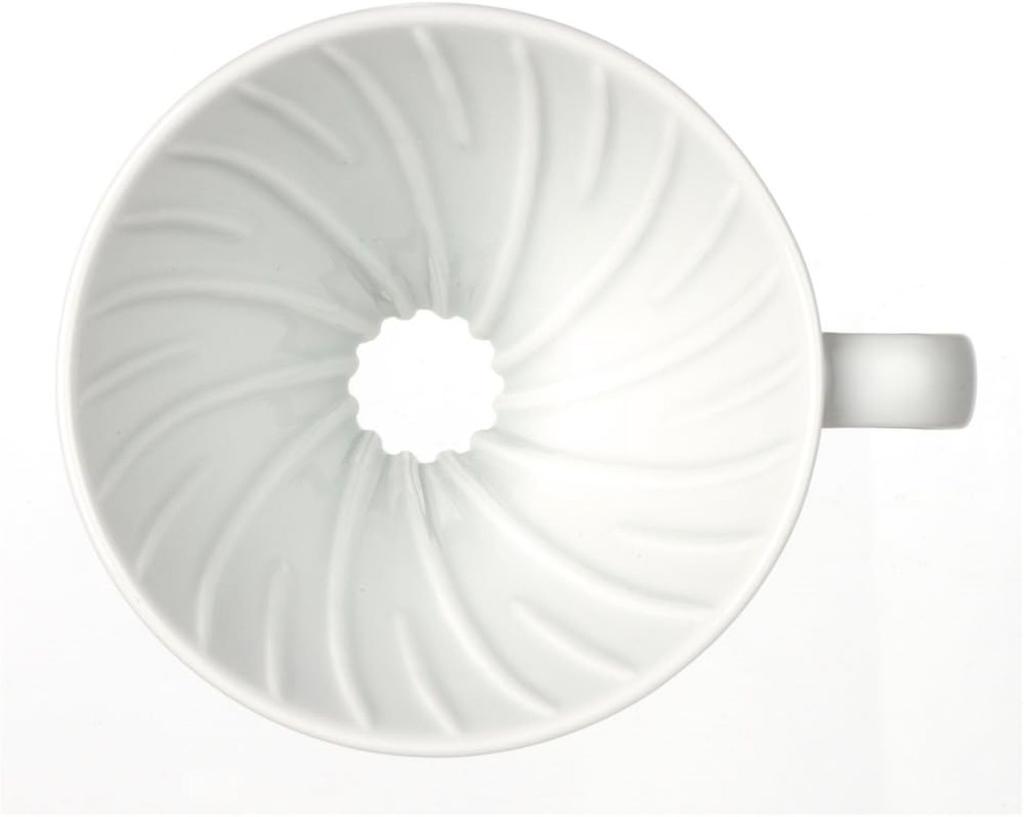 Hario V60 Transparent Dripper 02 Ceramic W Vhodné do myčky na 1-4 šálky 300ml Bílá Vyrobeno v Japonsku VDC-02W