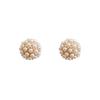 White Flower Pearl Earrings For Women Simple Small Korean Stud Earrings Zinc Alloy Cute Brincos Wedding Party Fashion Jewelry