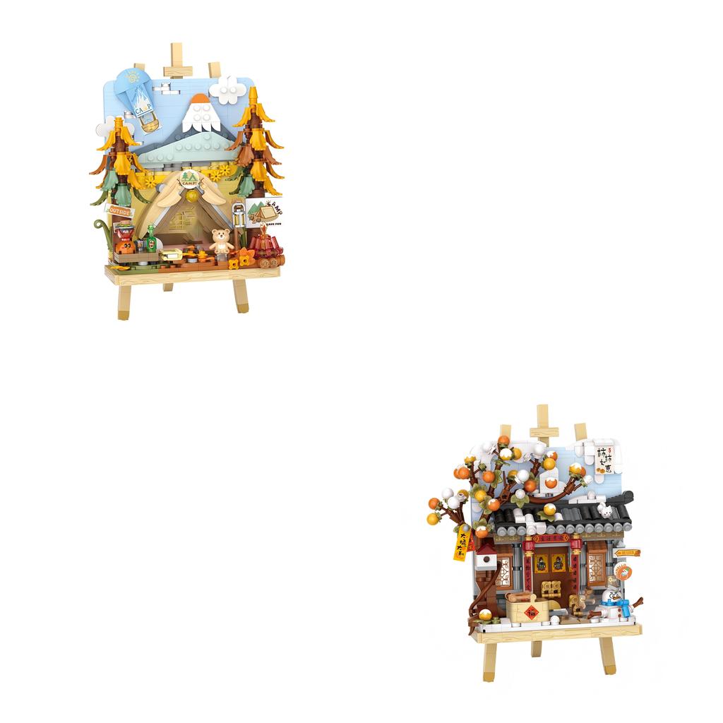 Loz Street Scene Series Architectural Model 3D Drawing Building Blocks Set Model Assembly Toy Ornament Kids Birthday Gift