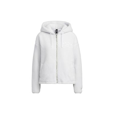 FW22 Solid Color Fleece Sports Hooded Jacket Women Jacket Heather-Grey IK3478