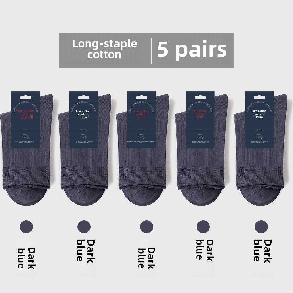 5 Paar Herren Business Schweißableitende Ganzjahres Baumwolle Midtube Baumwollsocken