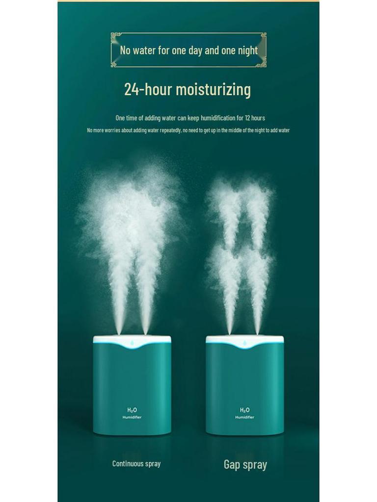 High-Capacity Double-Spray Ultrasonic Humidifier with Large Mist Output