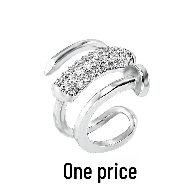 Zirkonia Doppel-Schicht Strass-Kreuz-Kette Ohne-Piercing Stern Ohr-Manschette für Damen