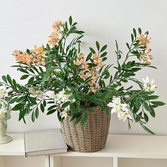 Locust Tree Branch Fake Silk Leaves 38 Flower with Inch Long Faux Pagoda Tree Stem