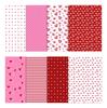 Soimoi 8 Pc Fat Quarter Bundle-  Valentine Love Theme  Print 18"x 22"  DIY Patchwork-  100  Cotton  Pre-Cut Quilting Fabric Pink-White &