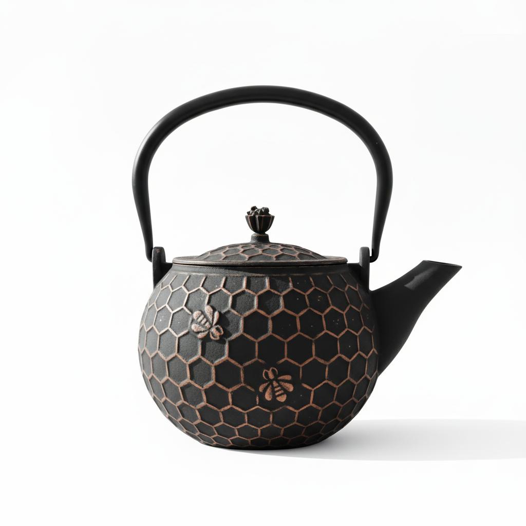CAST IRON KETTLE 1.8L TEA INFuser with Copper Accents