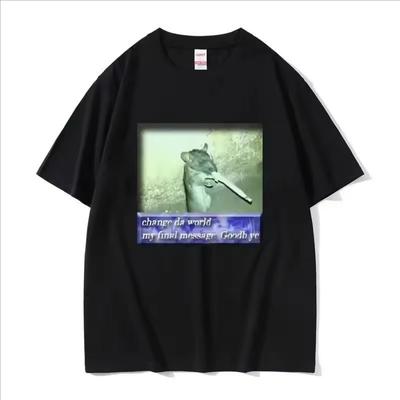 Change Da World Mein Letzte Botschaft Goodb Ye T-Shirt Lustiges Maus Meme Muster T-Shirt Damenmode Kurzarm T-Shirt