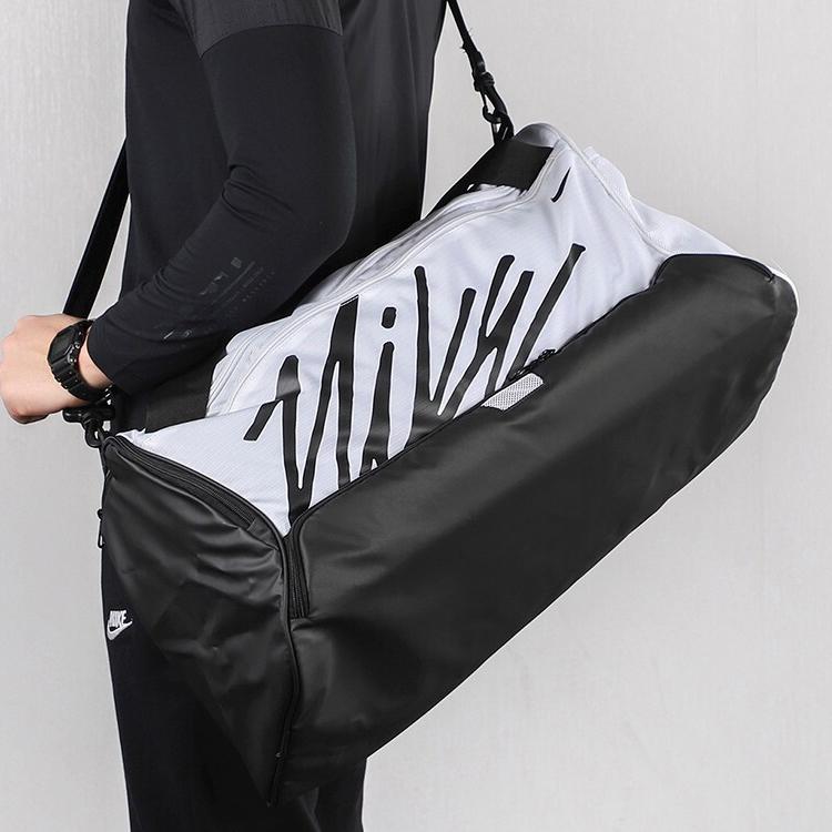 Nike Polyester Luggage Bag, Travel Bag, Gym Bag Unisex Black White CT6140-100