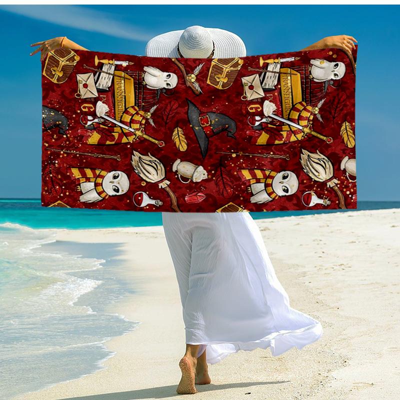 Ultra-Soft Beach Towel with Harry Potter Theme,Ideal for Pool - Camping, Diving - Perfect Travel Essential, Vibrant Beach Towel.