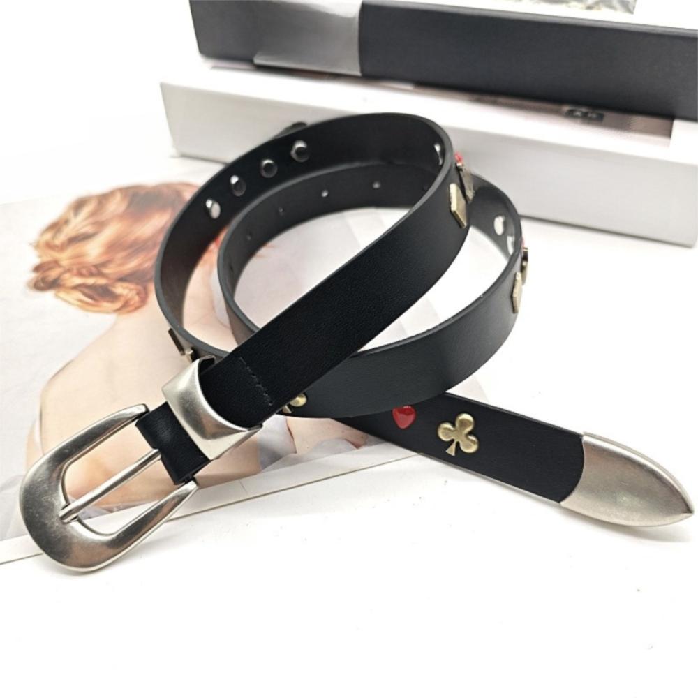 Punk Style Y2K Waist Belt PU Leather Dress Jeans Belt Cool Rivet Waistband  Streetwear