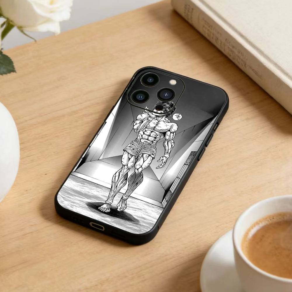 Anime Baki H-Hanmas   Phone Case For iPhone 17 16 15 14 13 12 Max Plus Silicone Black Cover