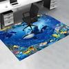 Undersea Orca Coral Tropical Fish Print Area Rug Ocean Sea Non‑Slip Rectangular Floor Mat Game Room Living Bedroom Home Decor Rug