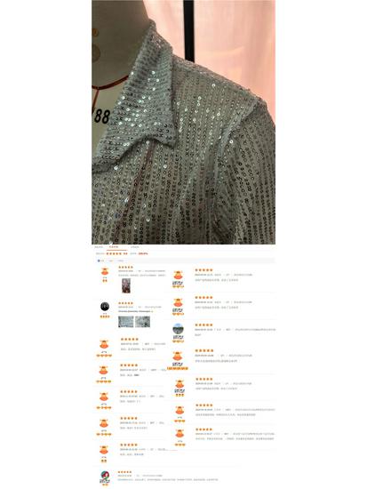 European Spring-Summer Sequin Lapel Cardigan: Women's Long Sleeve Shirt Jacket