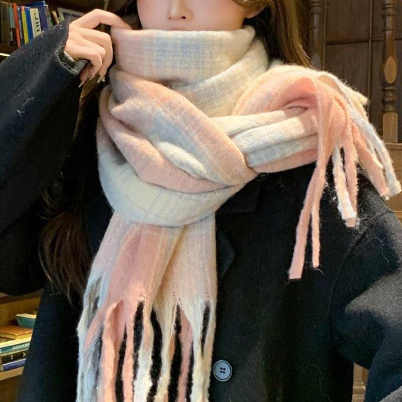 Retro fashionable brown leopard print scarf autumn and winter decoration with large version long scarf thickened warm shawl