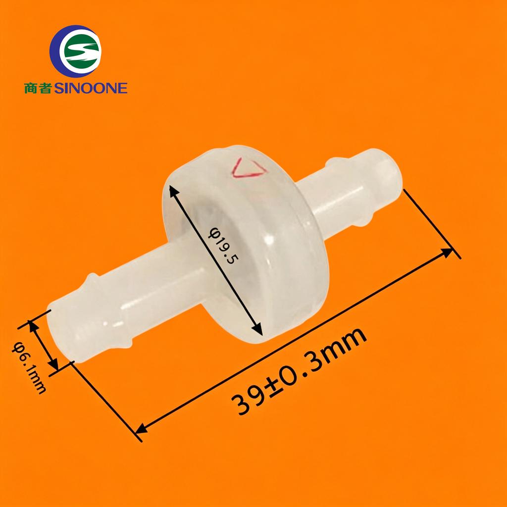Ozone Resistant1/4" PVDF Body Ozone FKM Diaphragm Check Valve Resistant to Strong Acids Alkalis Ozone and Oxidants Anti-aging