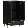 VidaXL Buffet noir 60x33x100 cm bois d'ingénierie, armoire latérale, armoire de rangement haute, vitrine haute, armoire 4017678