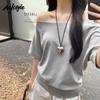 MJ STYLE Women's Off-Shoulder Short Sleeve T-Shirt