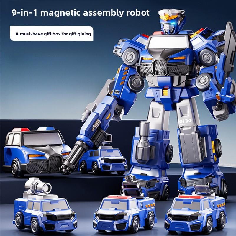 

Магнитный строительный блок Трехмерный магнитный робот-трансформер для волос Детская головоломка Модель