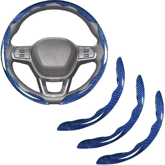 Carbon Fiber Non-slip Protective Cover Segmented Car Steering Wheel Cover Car Styling Accessories 38cm Universal