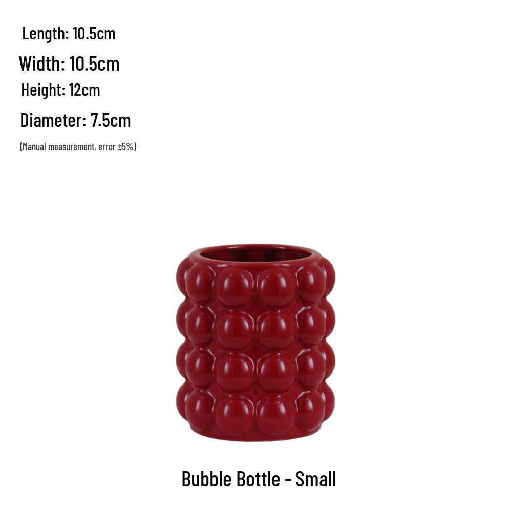 Čínská červená keramická váza ze poloviny století - Novoroční speciální ozdoba pro obývací pokoj nebo svatební aranžmá ze sušených květin