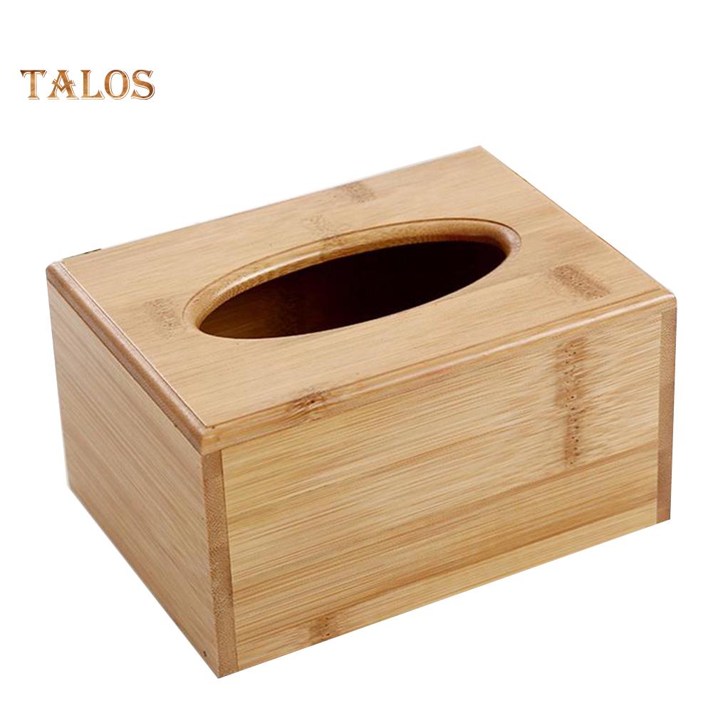 FLH Wooden Cubic Rectangular Tissue Storage Box Paper Case Home Hotel Napkin Holder
