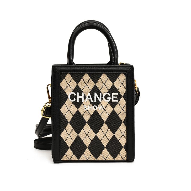 

Сумки-тоуты из ткани в клетку с леопардовым принтом и денимом для женщин, которые можно носить в руках и через плечо