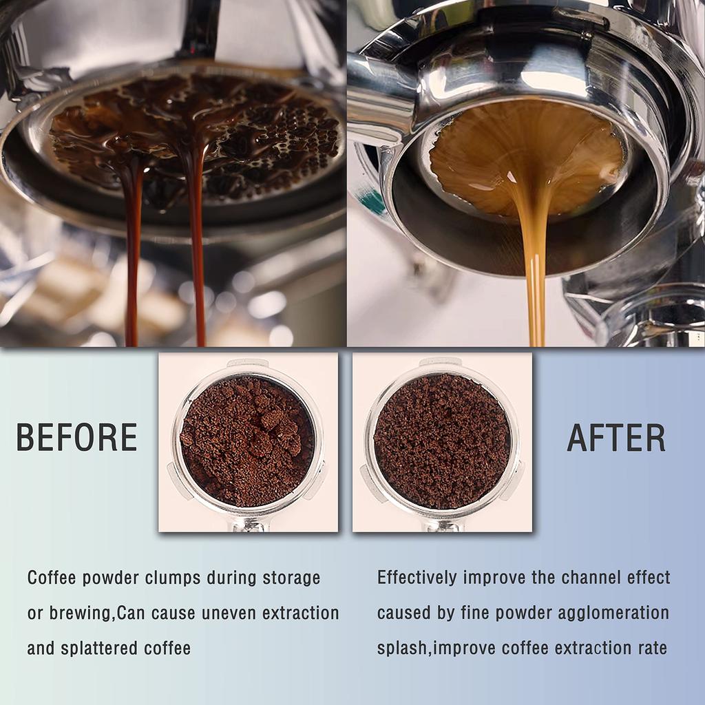NEOUZA WDT Tool Coffee Distribution Espresso Powder Stirrer with Magnetic Aluminum Handle and Eight Stainless Steel Needles Adjuster, 0.4mm Ultra-Fine
