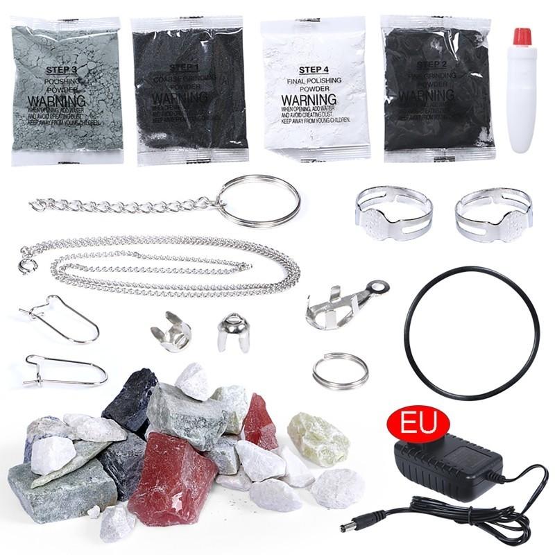 Hrubé brusné kameny Lešticí zařízení pro dospělé děti DIY Leštička Elektrický buben na kameny Sada 15,7*20,8*17cm